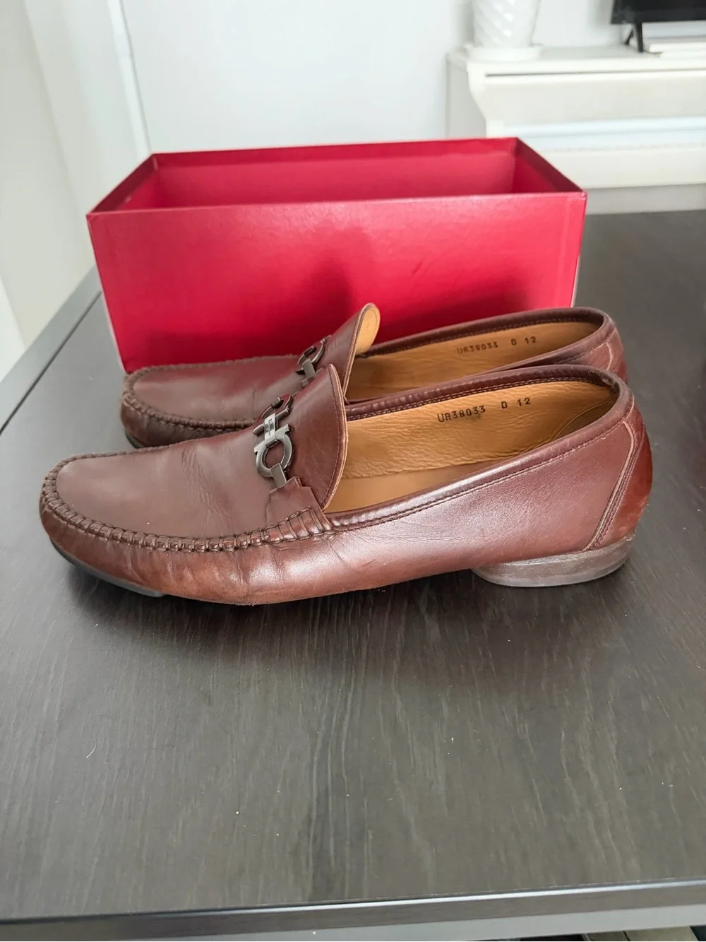 Salvatore Ferragamo Brown Leather Horsebit Loafers